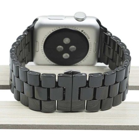 Watch Ultra 49mm Kordon Uyumlu KRD-15 Metal Strap Kayış CLO- Siyah