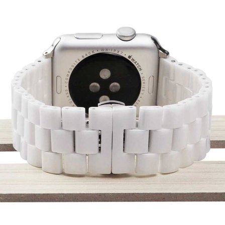 Watch 44mm Uyumlu KRD-15 Metal Zore Kordon-Beyaz