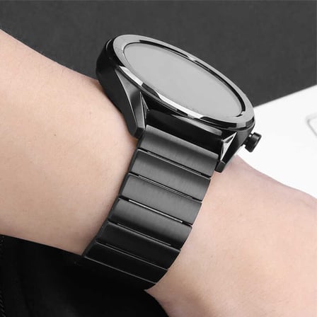 Gear S2 (20mm) Uyumlu KRD-16 Metal MKST Kordon-Siyah