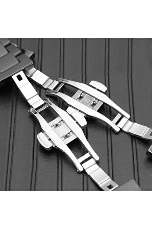 Apple Watch Ultra 49mm Kordon Mat Seramik Metal Strap Kayış - Siyah
