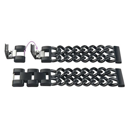 ​​Galaxy Watch 46mm (22mm) Uyumlu KRD-17 Metal Zore Kordon-Gümüş