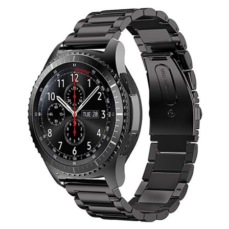 Gear S2 (20mm) Uyumlu KRD-04 Metal Zore Kordon-Siyah