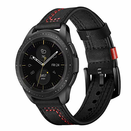 Huawei Watch GT 3 42mm Uyumlu KRD-19 Deri Zore Kordon-Siyah