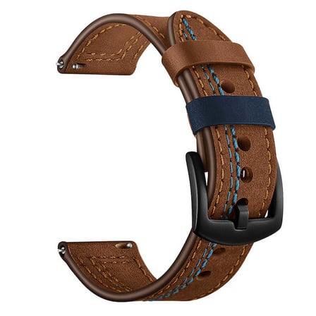 ​​Galaxy Watch 42mm (20mm) Uyumlu KRD-19 Deri Zore Kordon-Siyah