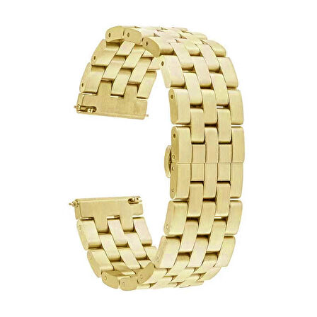 Gear S2 (20mm) Uyumlu KRD-20 Metal Zore Kordon-Gold