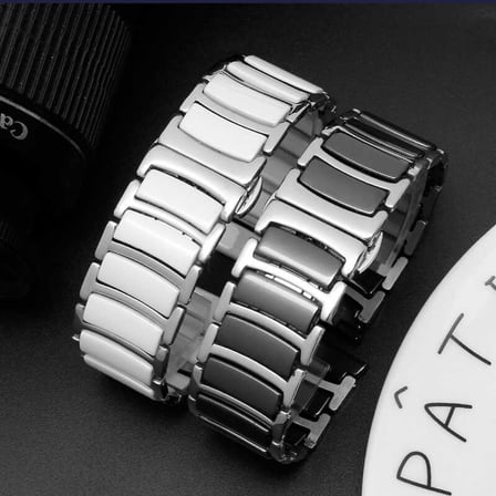 Gear S2 (20mm) Seramik Metal Zore Kordon-Siyah-Gold