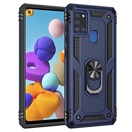 Galaxy A21S Uyumlu Zore Vega Kapak-Mavi
