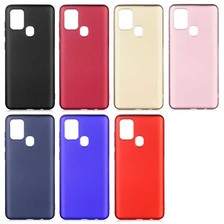 Galaxy A21S Uyumlu Zore Premier Silikon Kapak-Saks Mavi