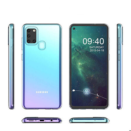 Galaxy A21S Uyumlu Zore Süper Silikon Kapak-Renksiz