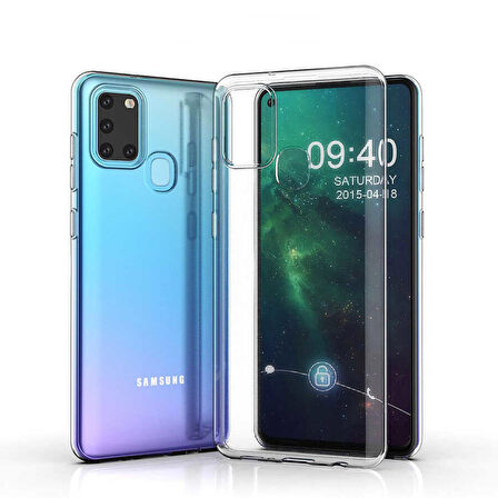 Galaxy A21S Uyumlu Zore Süper Silikon Kapak-Renksiz