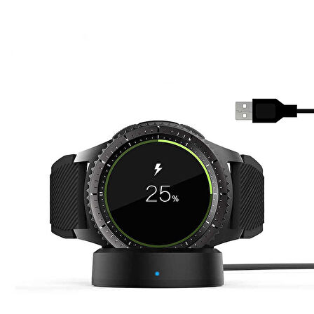 Siyah Gear S3 Usb Şarj Kablosu-Zore