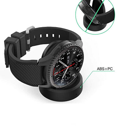 Siyah Gear S3 Usb Şarj Kablosu-Zore