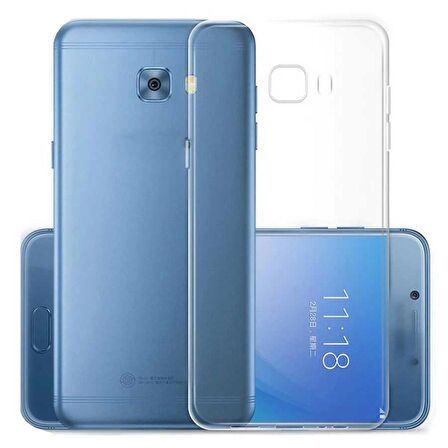 Galaxy C9 Pro Uyumlu Zore Süper Silikon Kapak-Renksiz