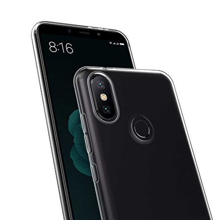 Xiaomi Mi 6X Kılıf Zore Süper Silikon Kapak-Renksiz
