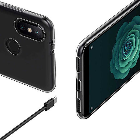 Xiaomi Mi 6X Kılıf Zore Süper Silikon Kapak-Renksiz