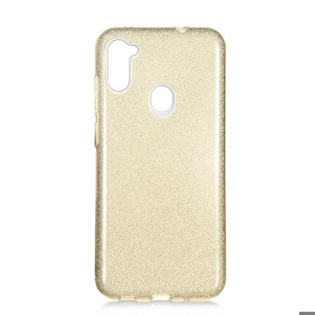 Galaxy A11 Uyumlu Zore Shining Silikon-Gold