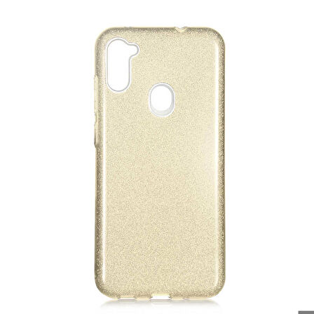 Galaxy M11 Uyumlu Zore Shining Silikon-Gold