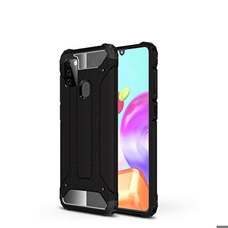 Galaxy A21S Uyumlu Zore Crash Silikon Kapak-Siyah