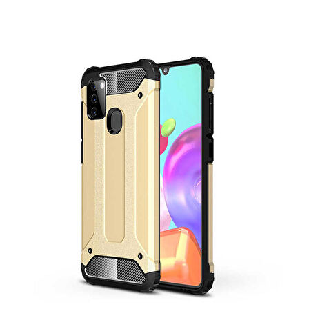 Galaxy A21S Uyumlu Zore Crash Silikon Kapak-Gold