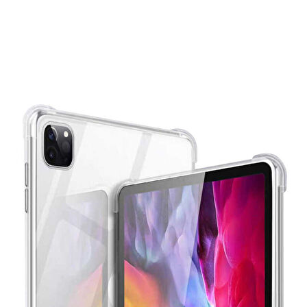 iPad Pro 12.9 2021 (5.Nesil) - Uyumlu Uyumlu ​FRMS Tablet Nitro Anti Shock Silikon Kapak-Renksiz