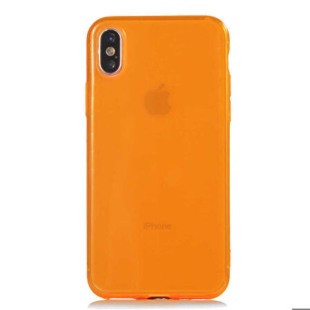 iPhone X Uyumlu Zore Mun Silikon-Turuncu