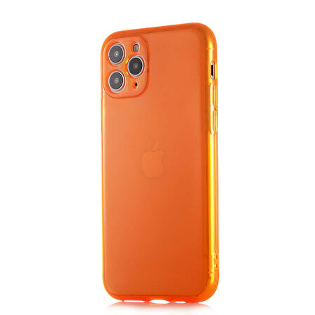 iPhone 11 Pro Uyumlu Zore Mun Silikon-Turuncu