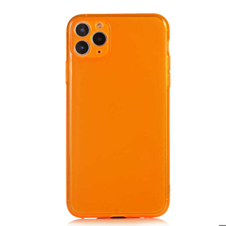 iPhone 11 Pro Max Uyumlu Zore Mun Silikon-Turuncu