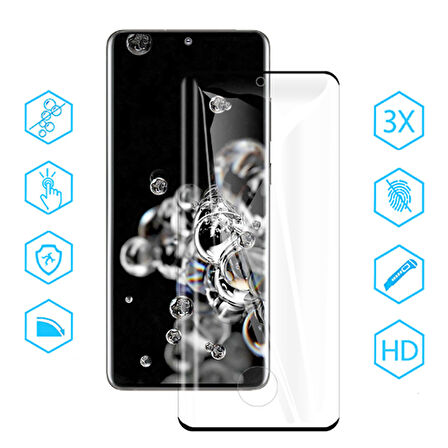 Galaxy S21 Ultra Uyumlu Zore Süper Pet Ekran Koruyucu Jelatin