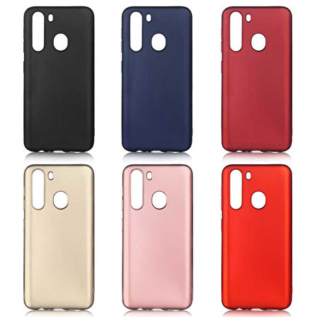 Galaxy A21 Uyumlu Zore Premier Silikon Kapak-Saks Mavi