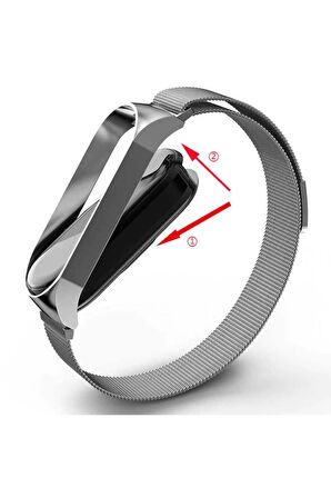 Xiaomi Mi Band 6 Uyumlu Krd-01 Metal Kordon-no4
