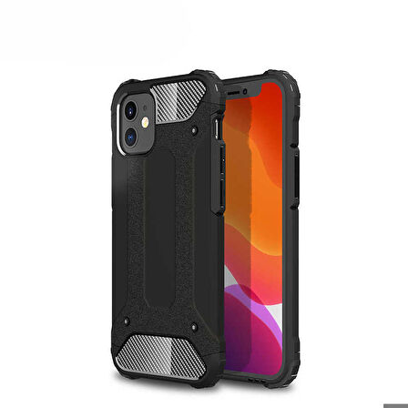 iPhone 12 Mini Uyumlu Zore Crash Silikon Kapak-Siyah
