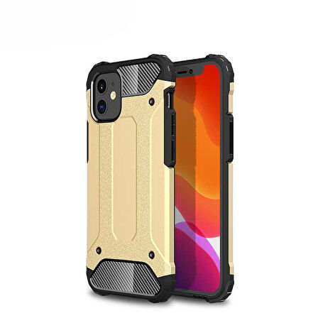 iPhone 12 Mini Uyumlu Zore Crash Silikon Kılıf-Gold