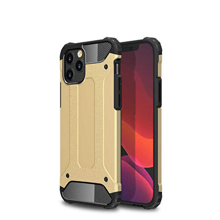 iPhone 12 Pro Uyumlu Zore Crash Silikon Kılıf-Gold