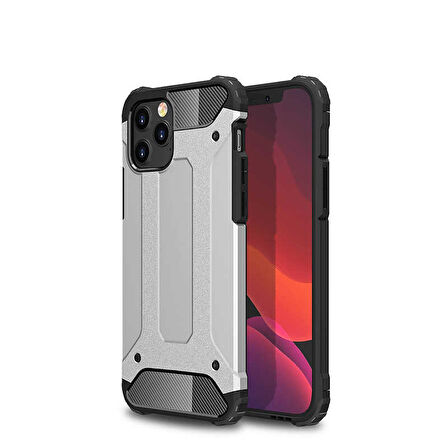 iPhone 12 Pro Uyumlu Zore Crash Silikon Kılıf-Gri
