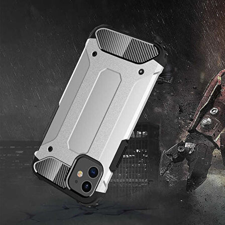 iPhone 12 Uyumlu Zore Crash Silikon Kapak-Mavi