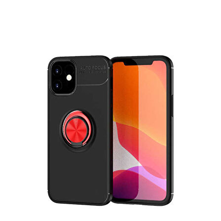 iPhone 12 Mini Uyumlu Zore Ravel Silikon Kılıf-Siyah-Kırmızı