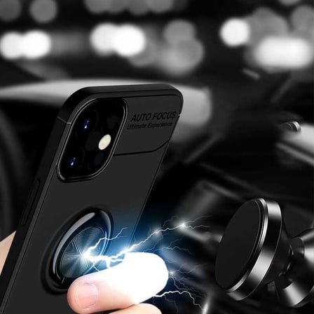 iPhone 12 Uyumlu Zore Ravel Silikon Kılıf-Siyah-Rose Gold