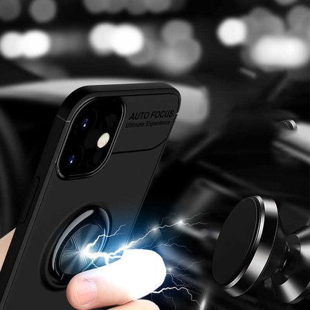 iPhone 12 Uyumlu Zore Ravel Silikon Kılıf-Siyah-Rose Gold