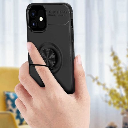 iPhone 12 Uyumlu Zore Ravel Silikon Kılıf-Siyah-Rose Gold