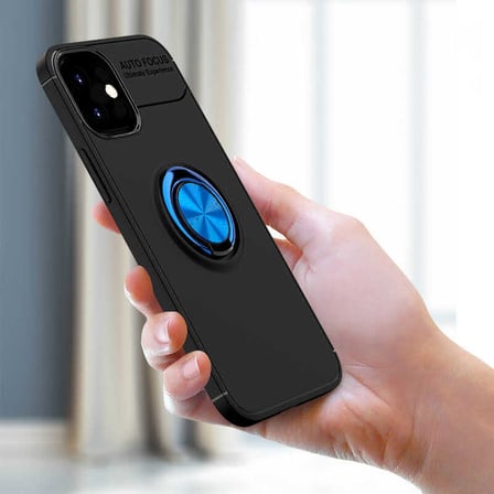 iPhone 12 Uyumlu Zore Ravel Silikon Kılıf-Siyah-Mavi
