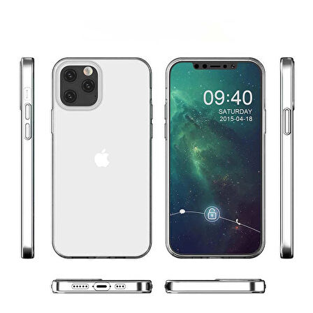 iPhone 12 Pro Uyumlu Zore Süper Silikon Kapak-Renksiz