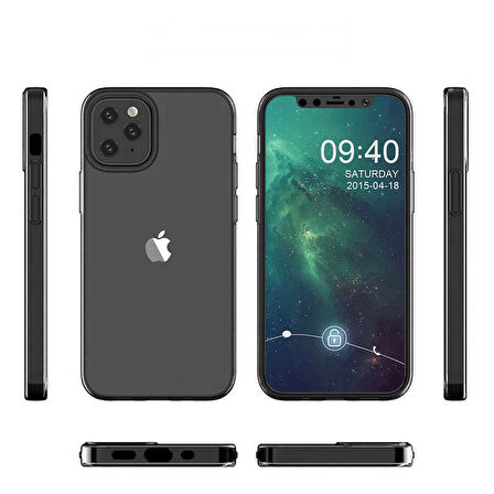 iPhone 12 Uyumlu Zore Süper Silikon Kılıf-Renksiz