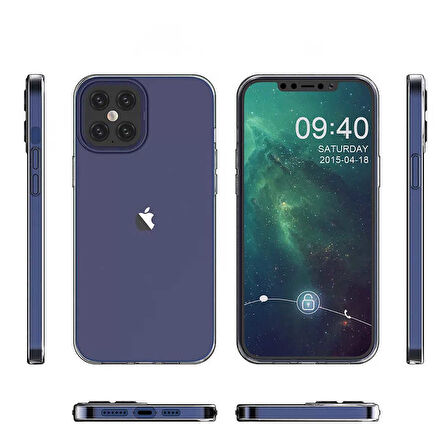 iPhone 12 Pro Max Uyumlu Zore Süper Silikon Kılıf-Renksiz