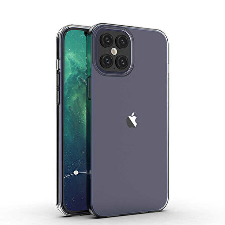 iPhone 12 Pro Max Uyumlu Zore Süper Silikon Kılıf-Renksiz
