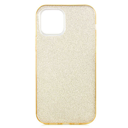 iPhone 12 Mini Uyumlu Zore Shining Silikon-Gold