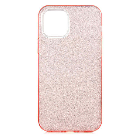 iPhone 12 Mini Uyumlu Zore Shining Silikon-Rose Gold