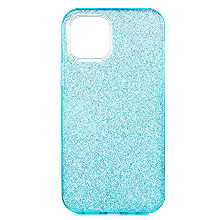 iPhone 12 Pro Max Uyumlu Zore Shining Silikon-Mavi