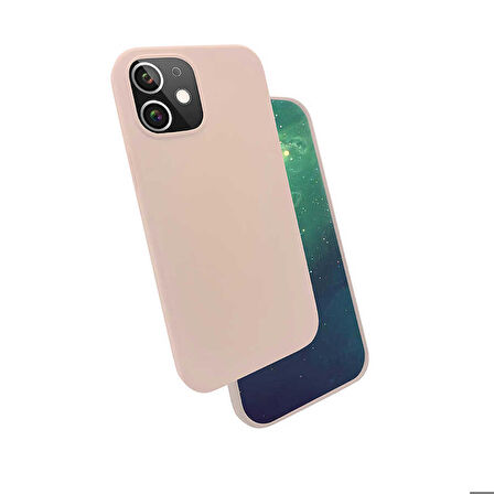 iPhone 12 Mini Uyumlu Zore Silk Silikon-Pembe