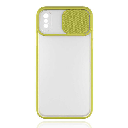 iPhone X Uyumlu Zore Lensi Kapak-Sarı