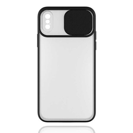 iPhone XS 6.5 Uyumlu Zore Lensi Kapak-Siyah